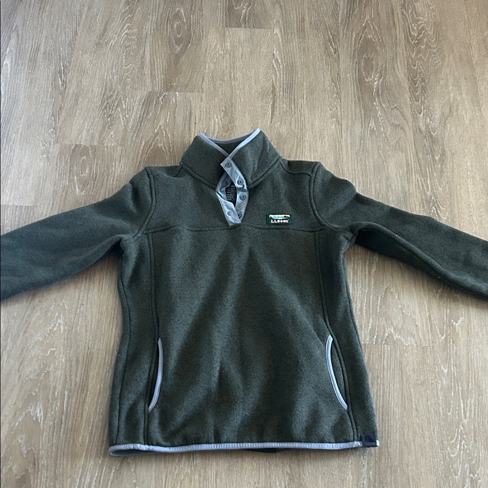 L.L. Bean Olive Green Polyester Pullover